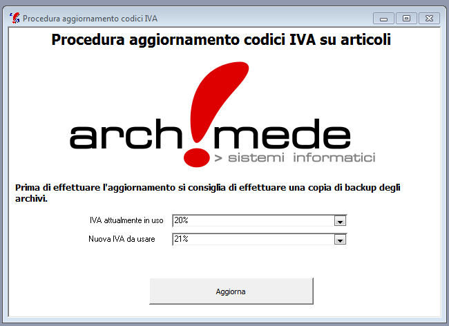 Aggiorna IVA