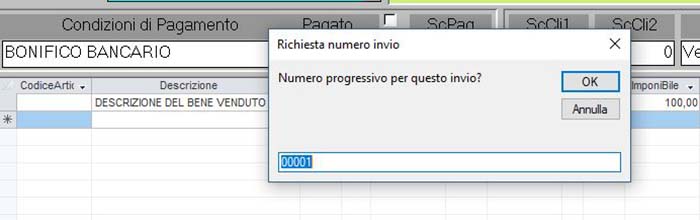 Richiesta numero progresivo